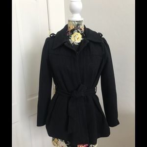 Forever 21 wool blended coat navy blue